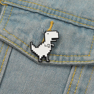 Pin Dinosaurio Blanco Pixel
